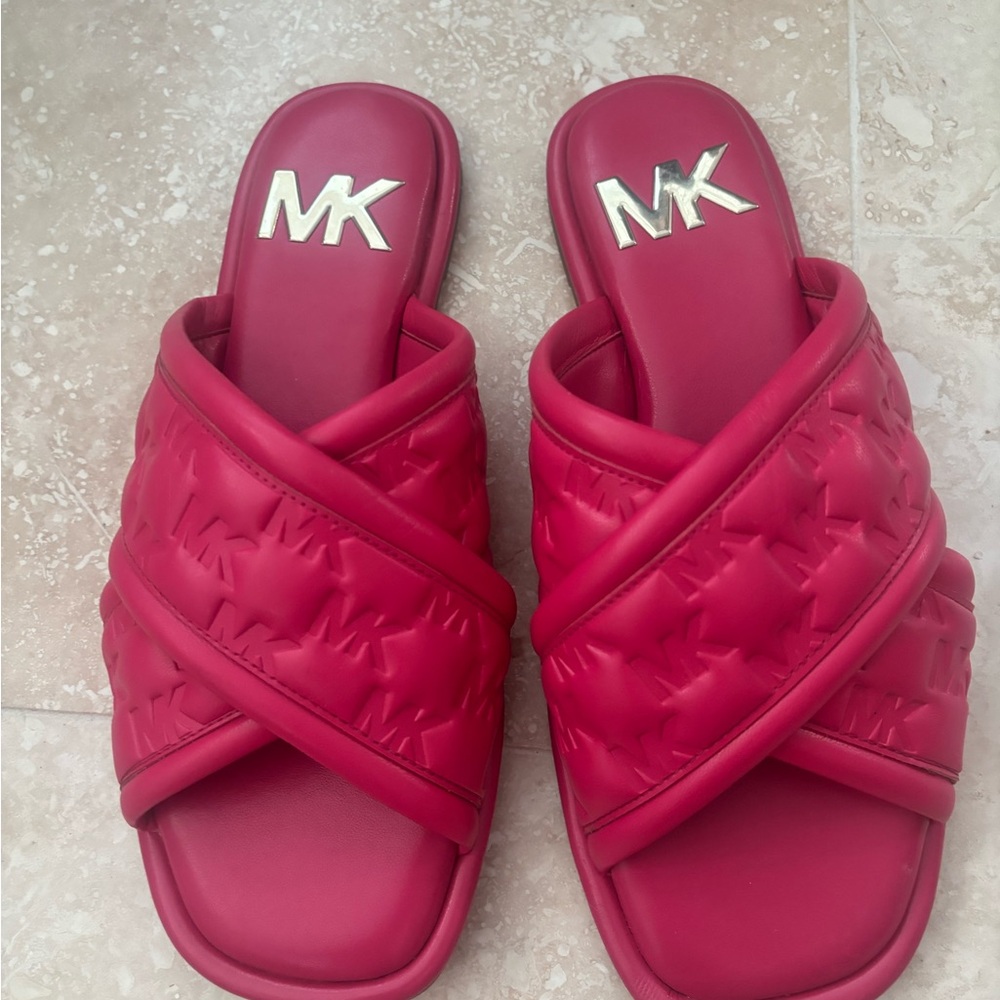 Michael Kors Cherry Quilted Slide Sandals